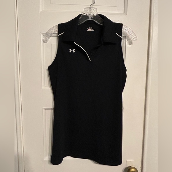 Under Armour Collared Golf Tank - Black - Size Small - Picture 2 of 6